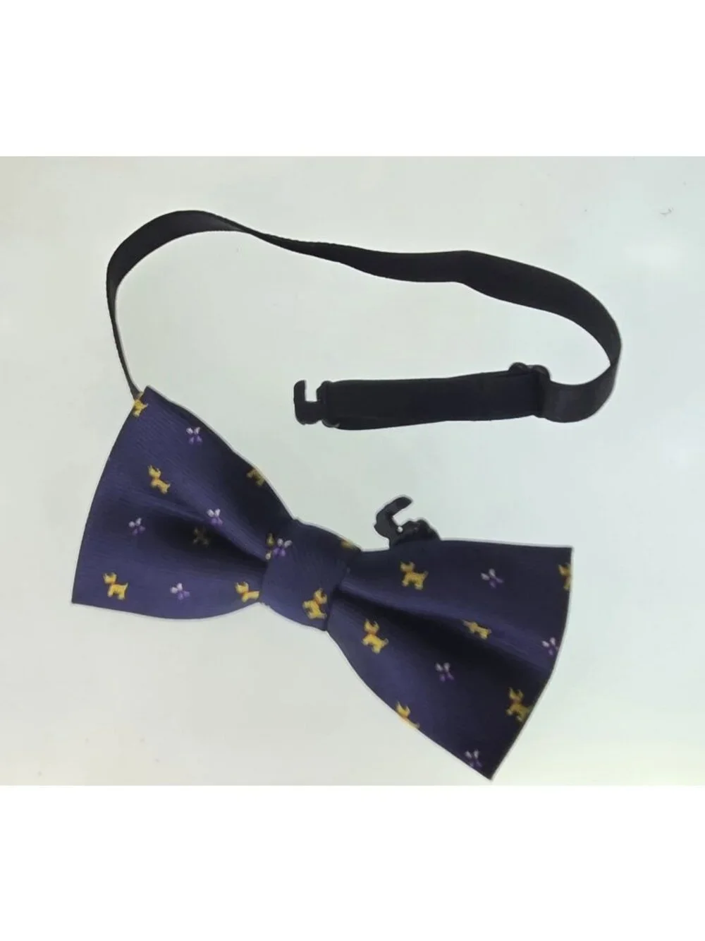 Scottish Terrier Scottie Dog Adjustable Small Bow Tie Blue Boys Or Mens